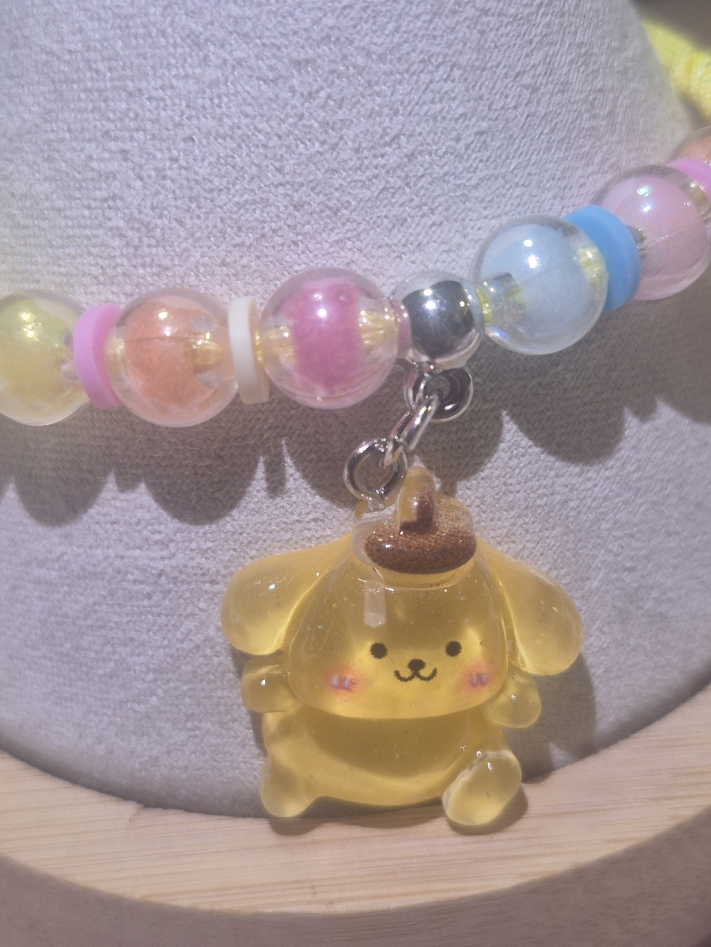 Yellow Character Charm Beaded Kids Bracelet